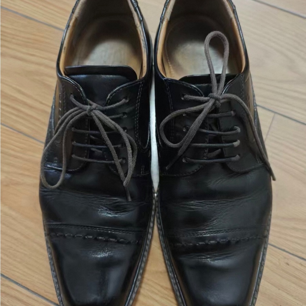 Ecco Men's Black Leather Derby Shoes